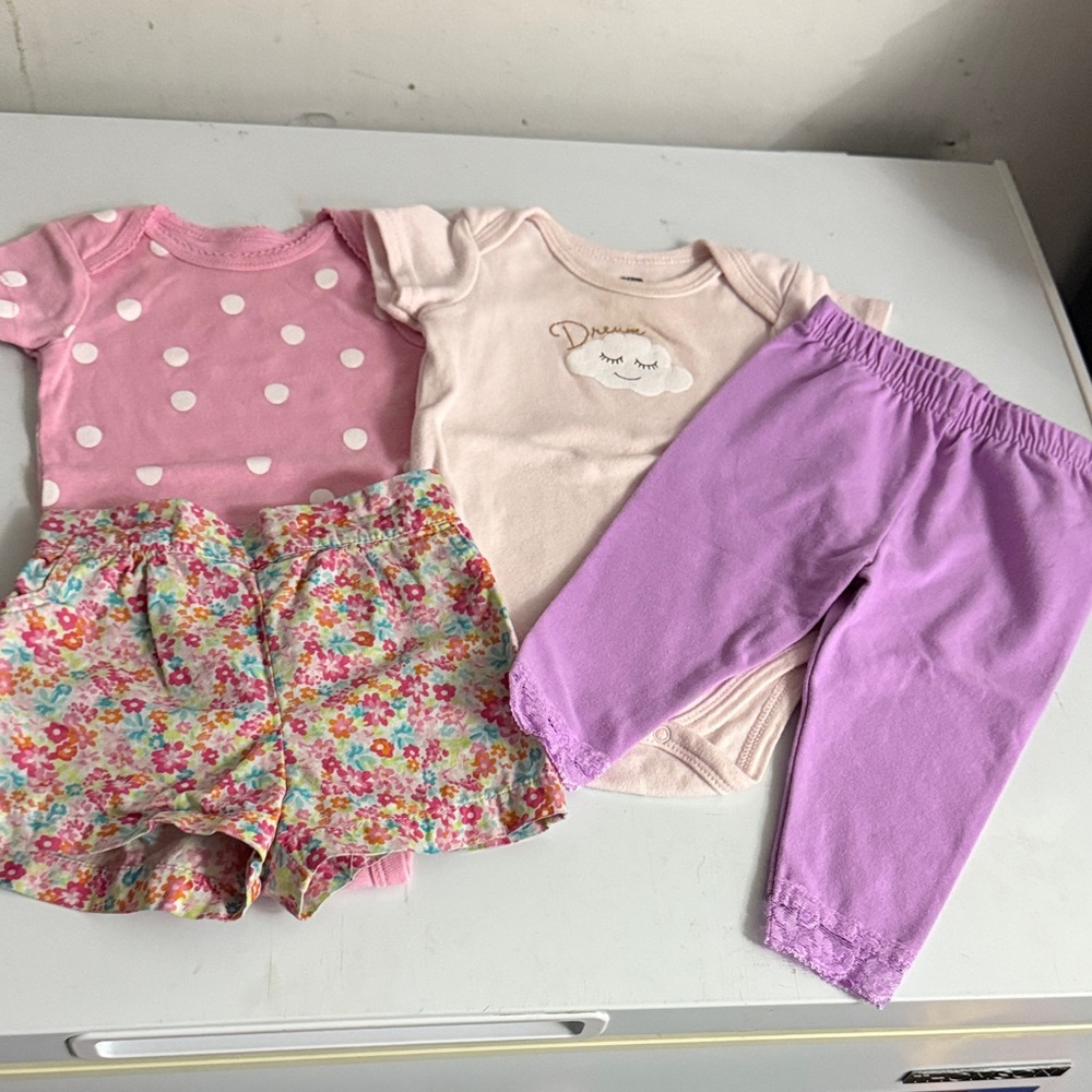Pink and Purple Baby Clothing Set